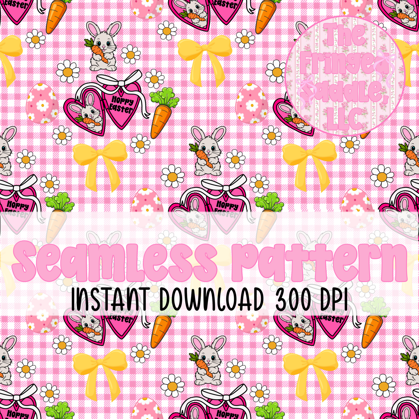 Hoppy Easter locket seamless pattern