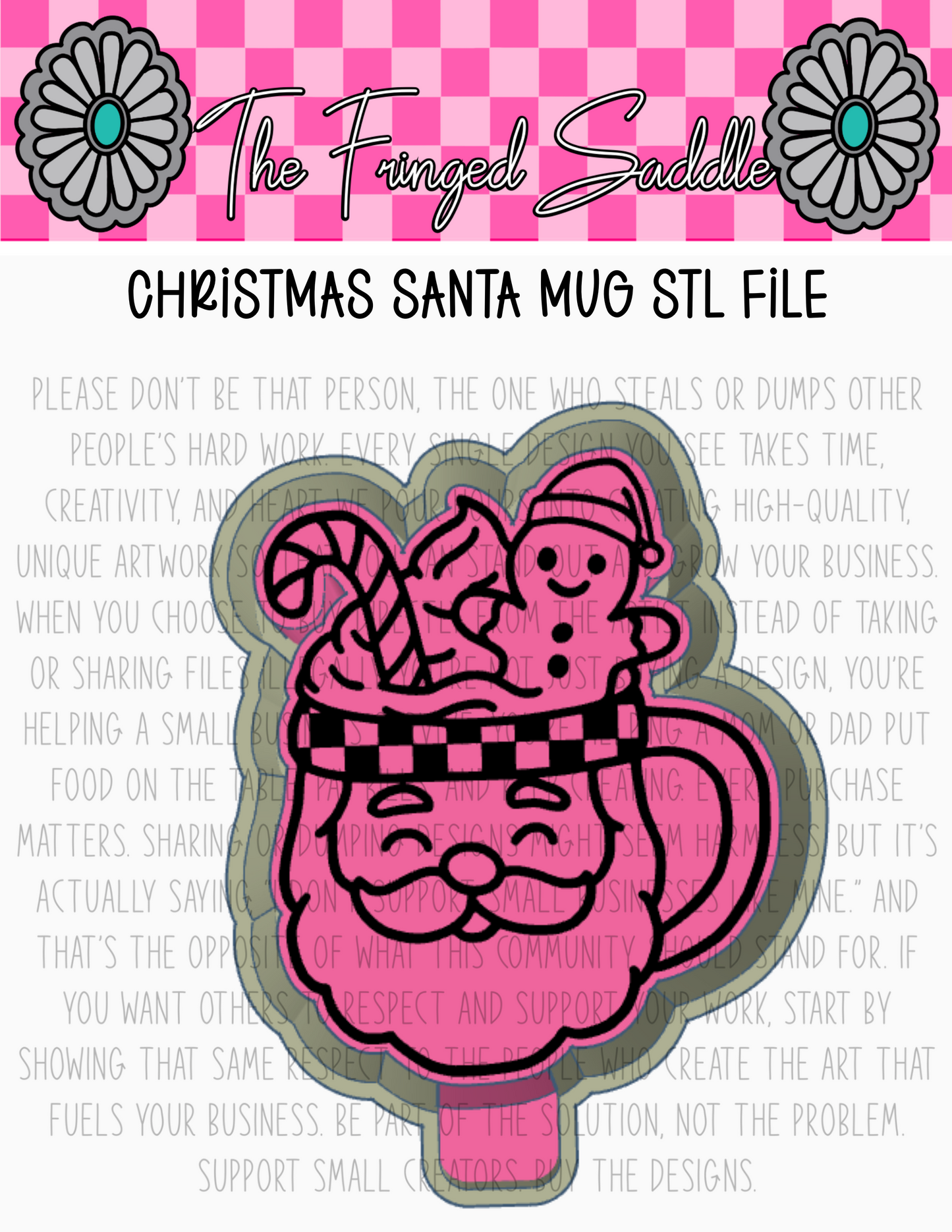 Christmas santa mug checkered file