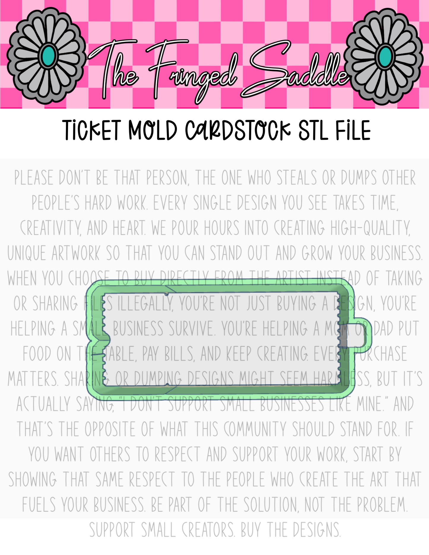 Ticket cardstock STL