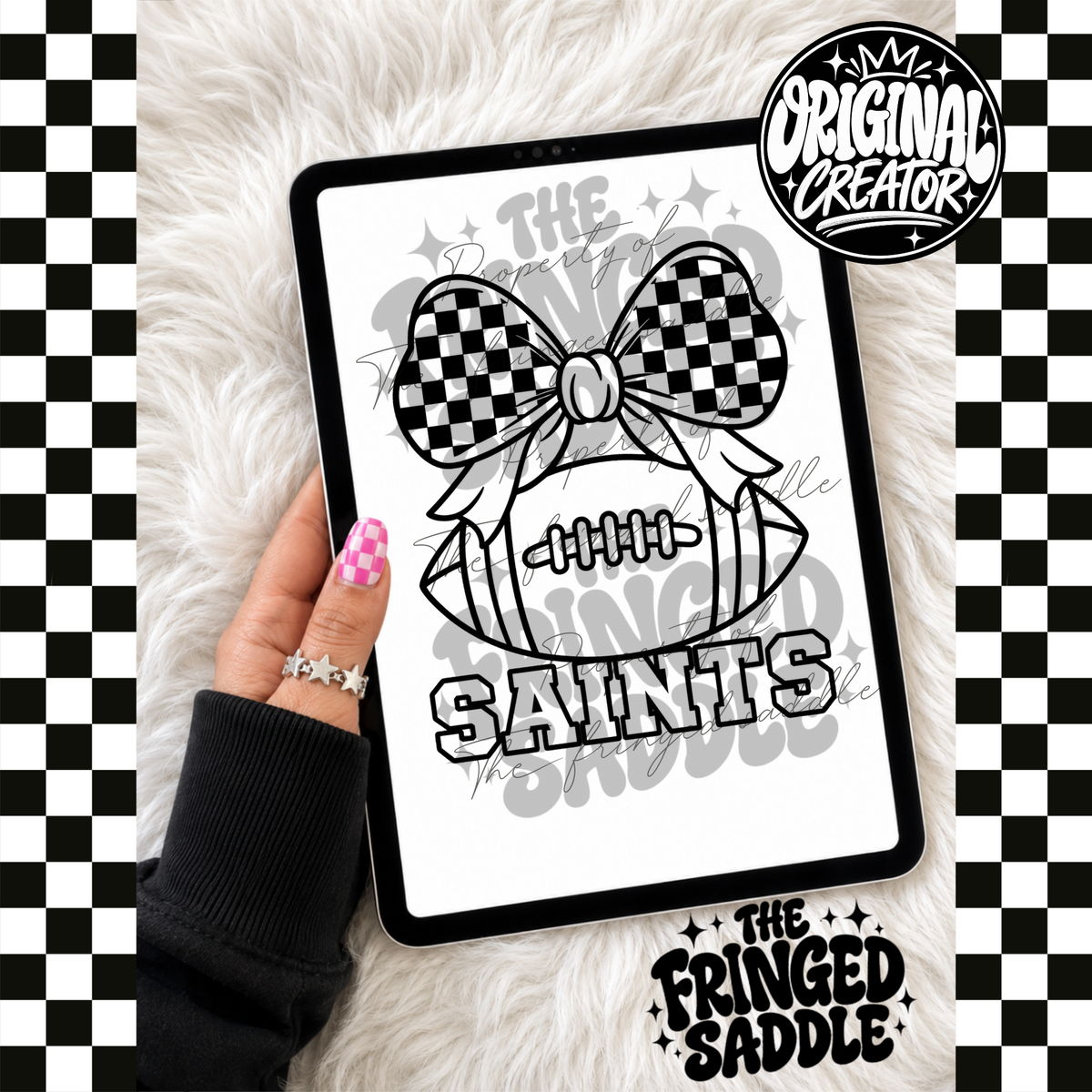 Saints football bow