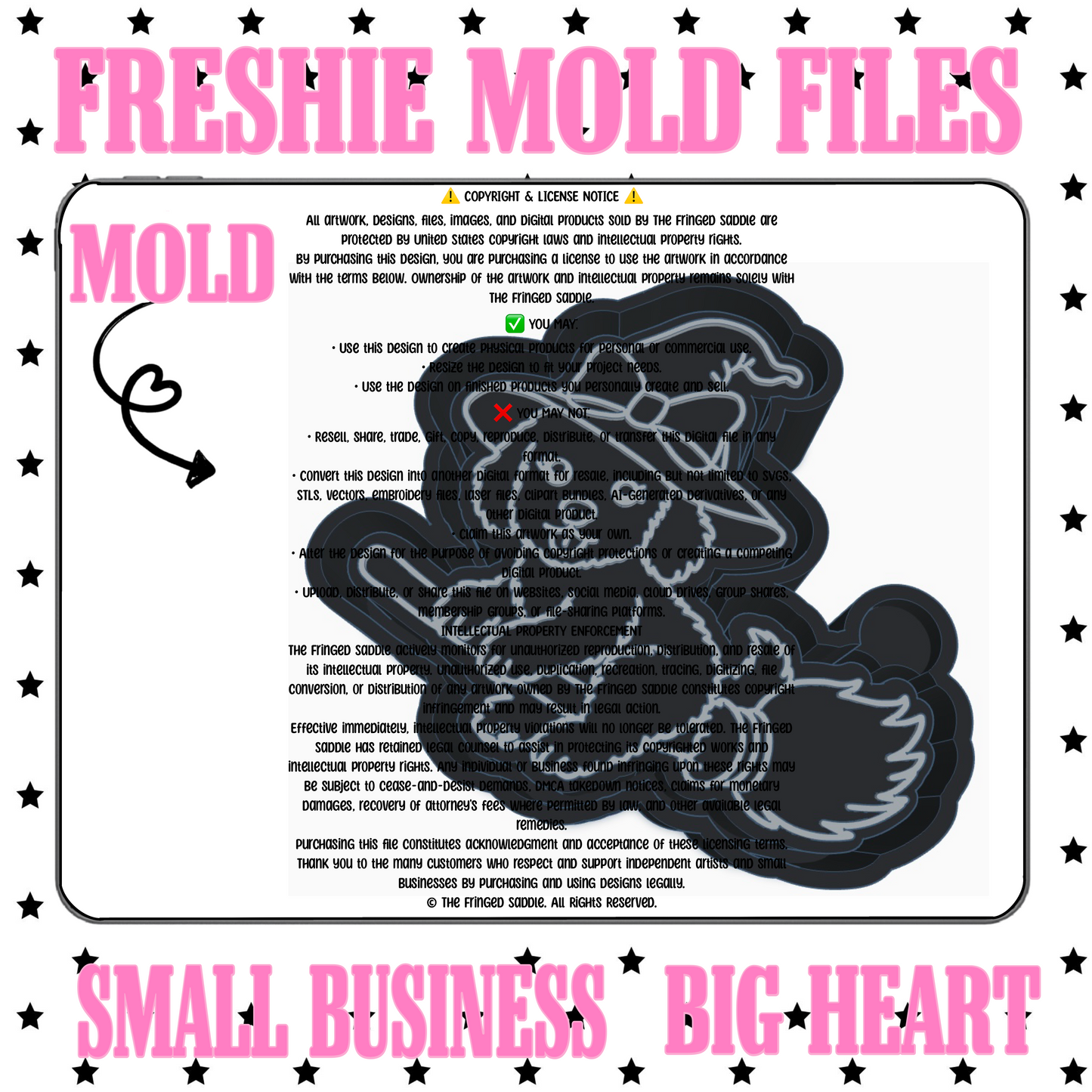Doodle riding broomstick mold