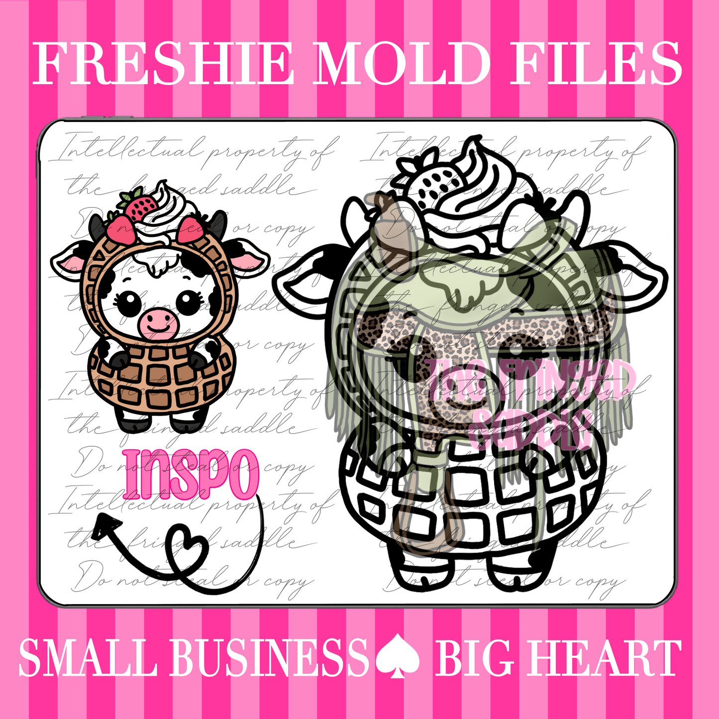 Strawberry waffle cow PNG