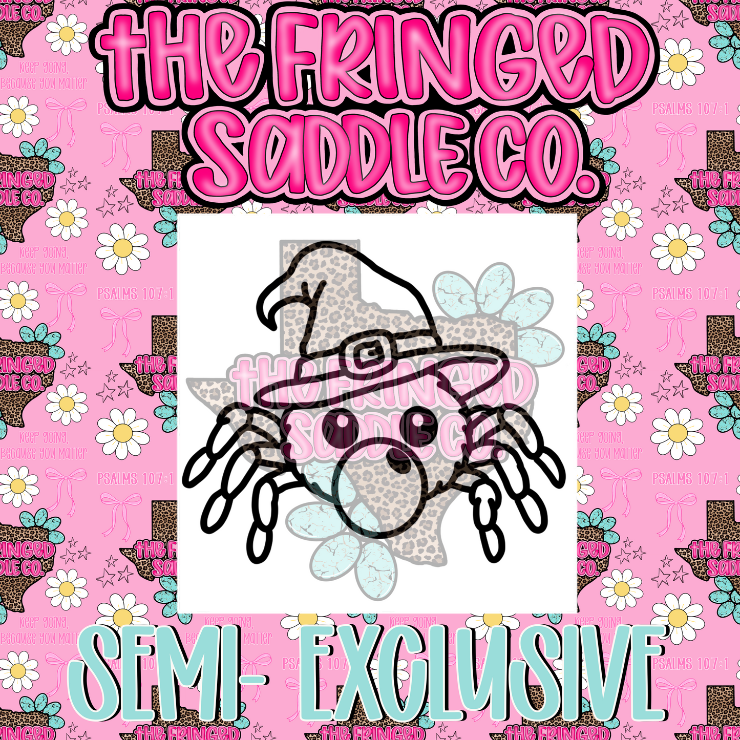 Witch spider blowing bubble