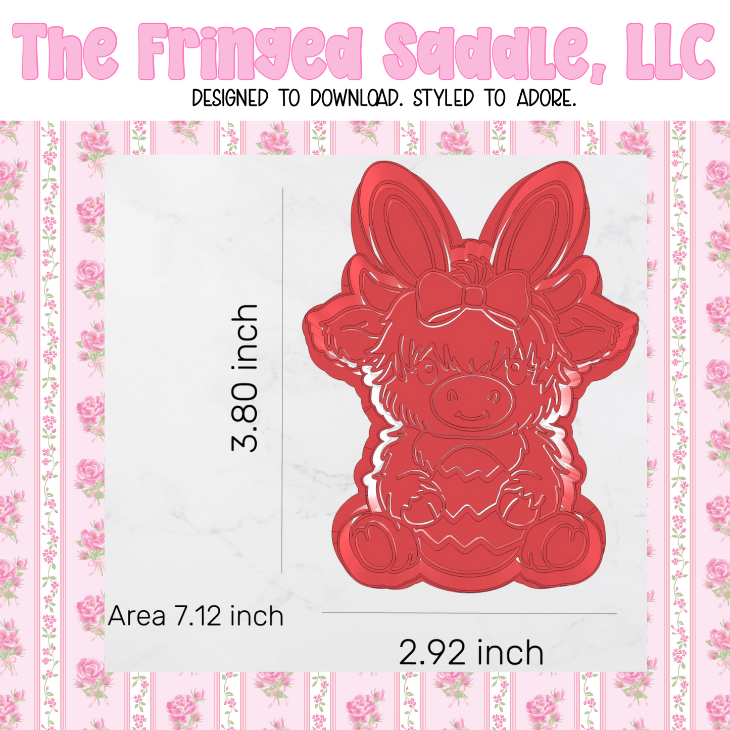 Easter highland cookie cutter & stamp bundle STL