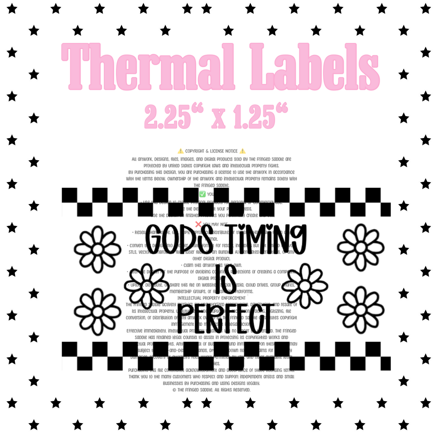 Gods timing is perfect thermal label