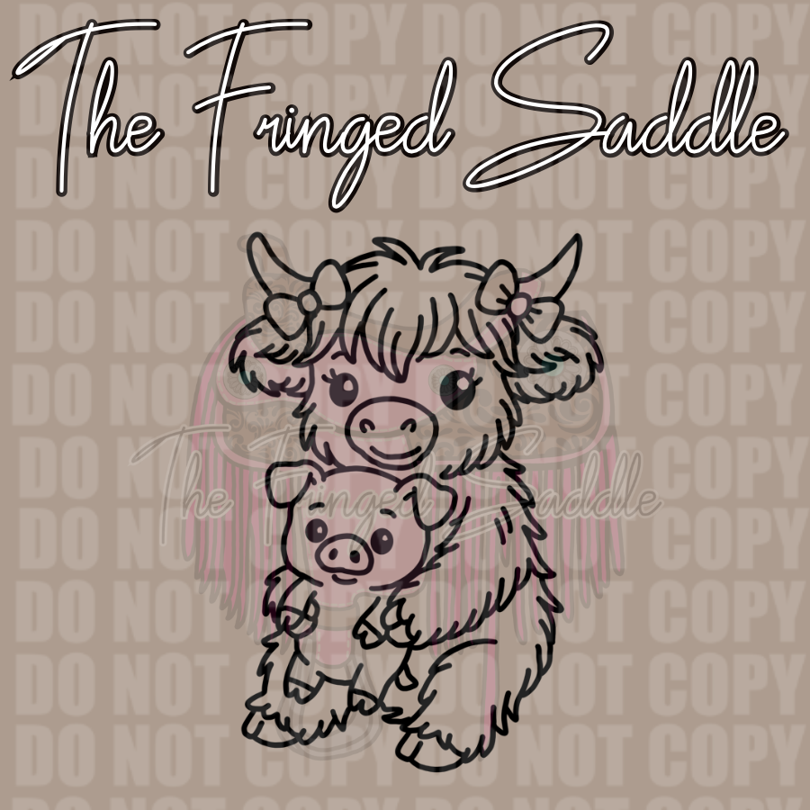 Highland w pig plushie