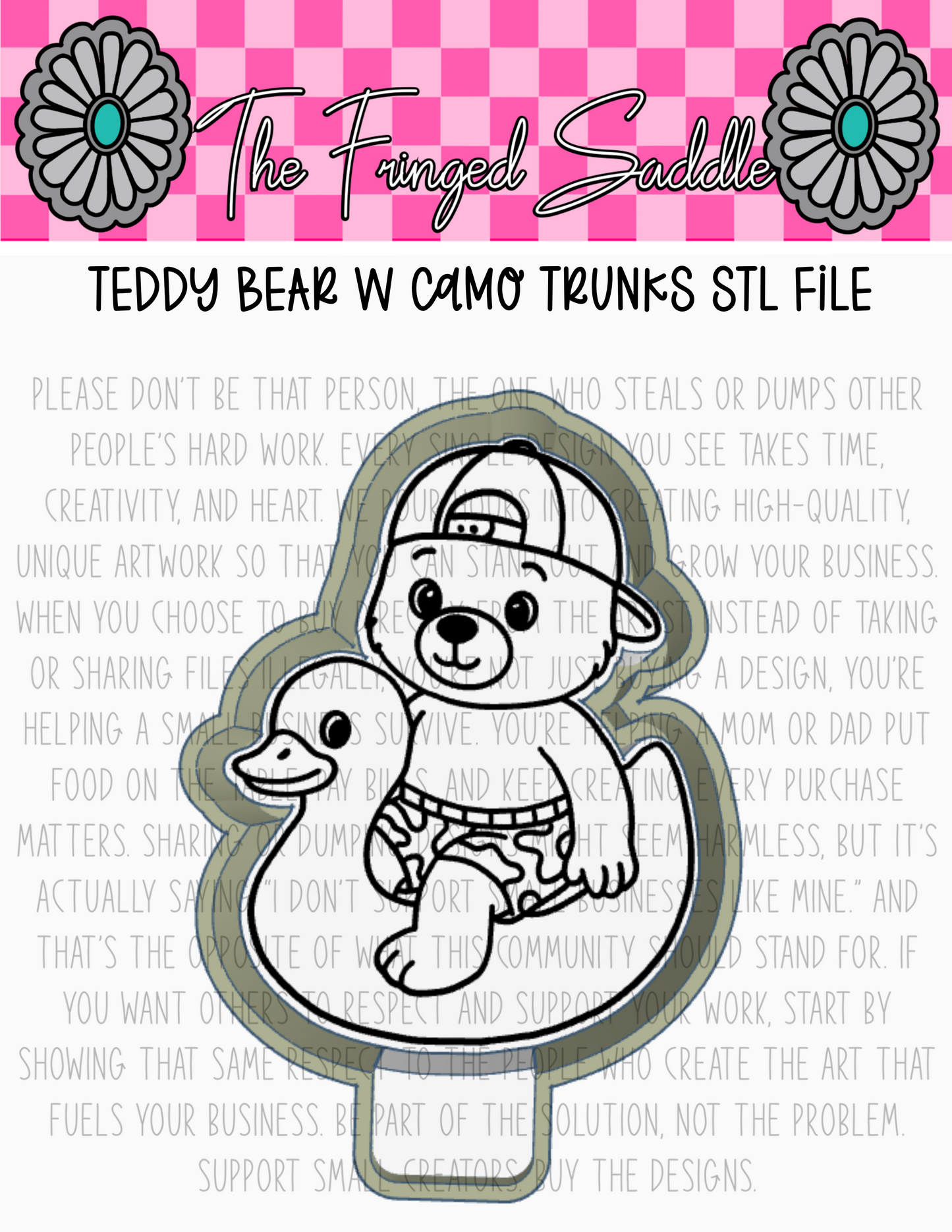 Teddy w camo trunks STL