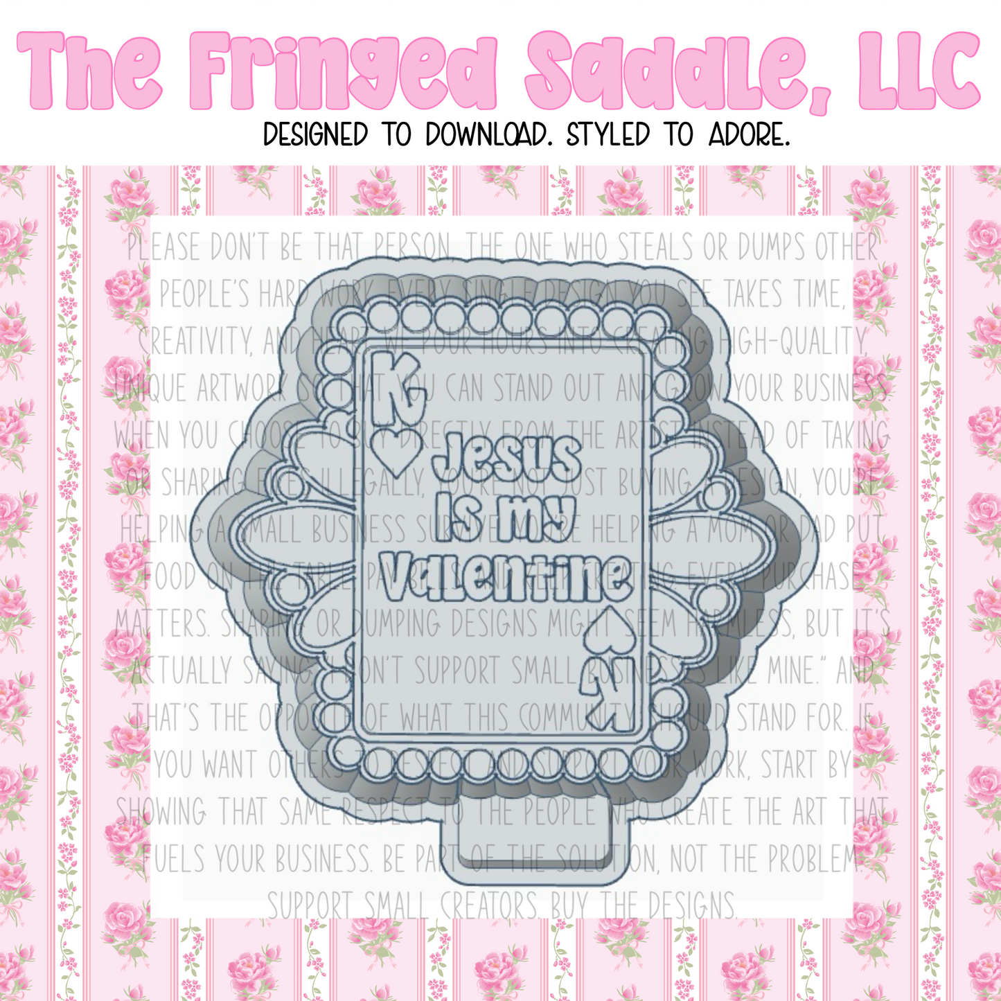 Jesus is my valentine playing card