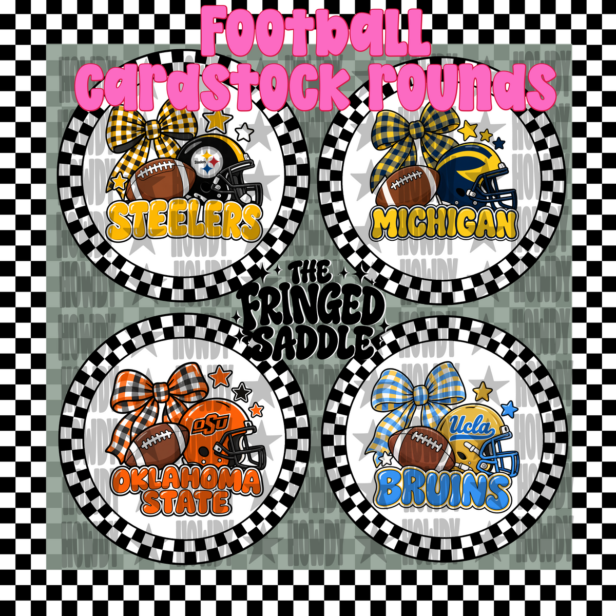 Football cardstock rounds DIGITAL bundle 1