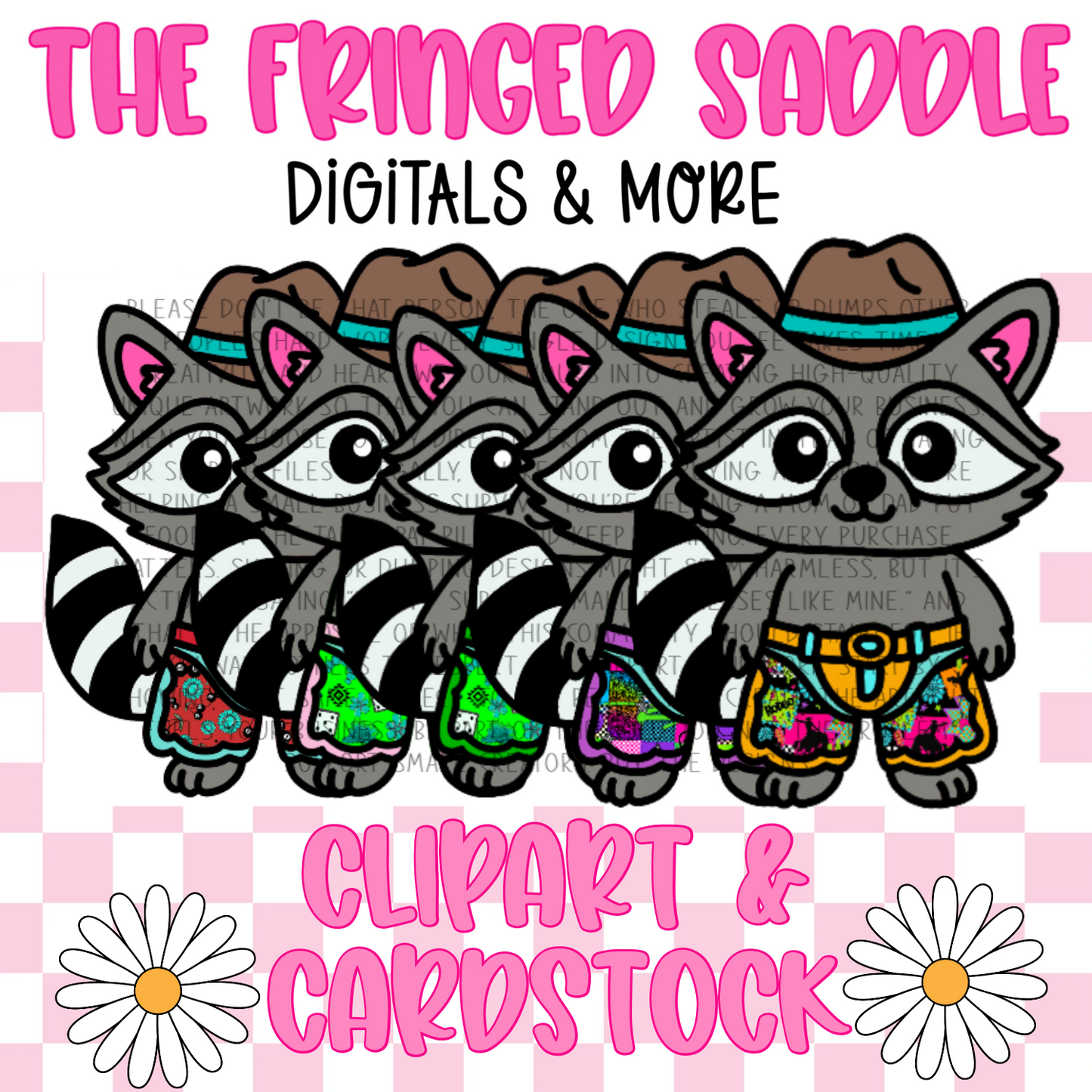 Cowboy raccoon clip art/ cardstock DIGITAL ONLY