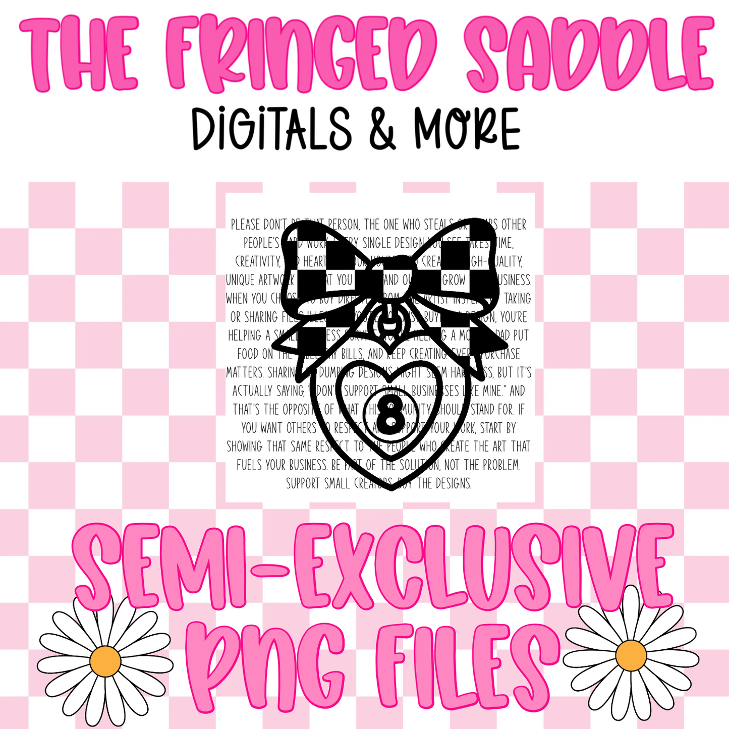 Checkered bow 8 ball locket