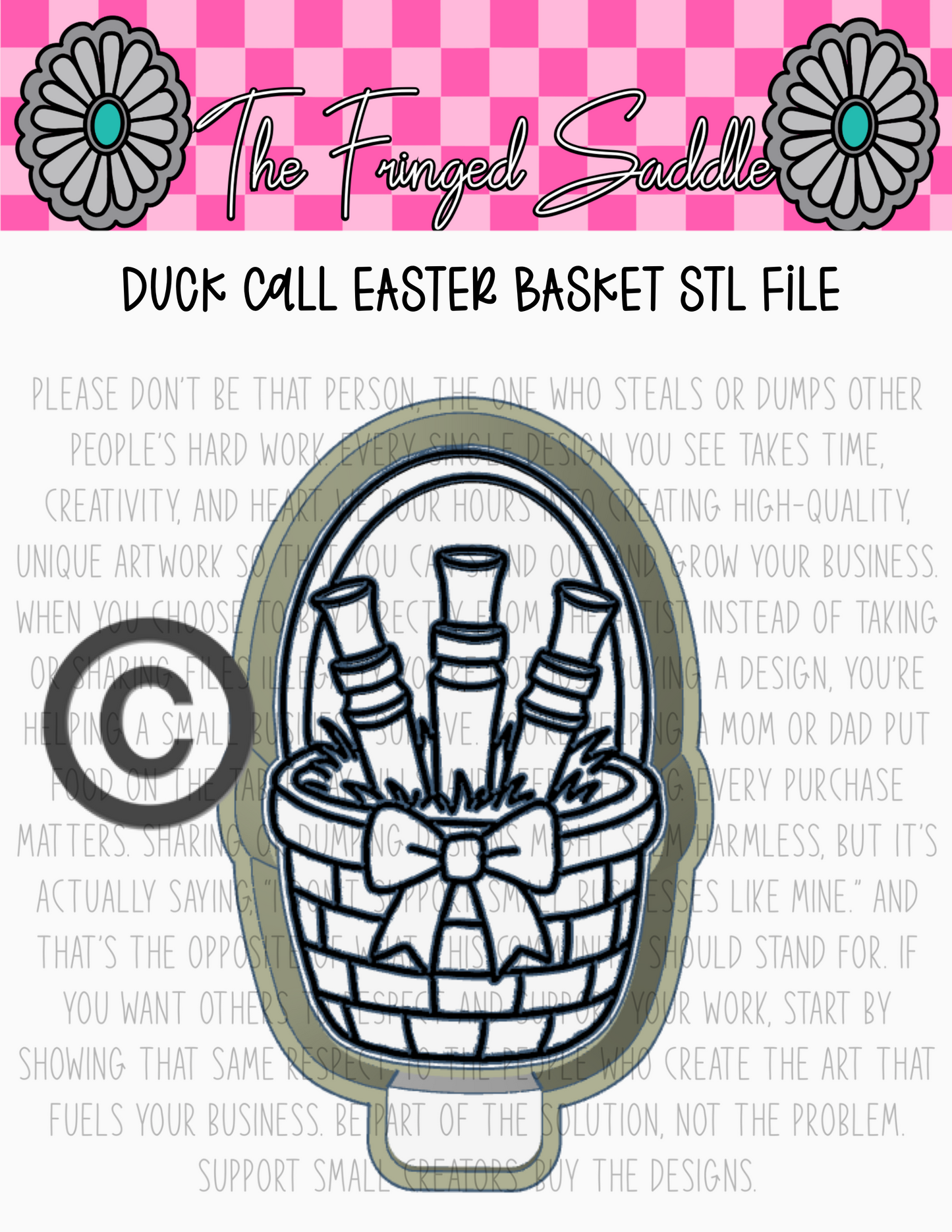 Duck call Easter basket STL