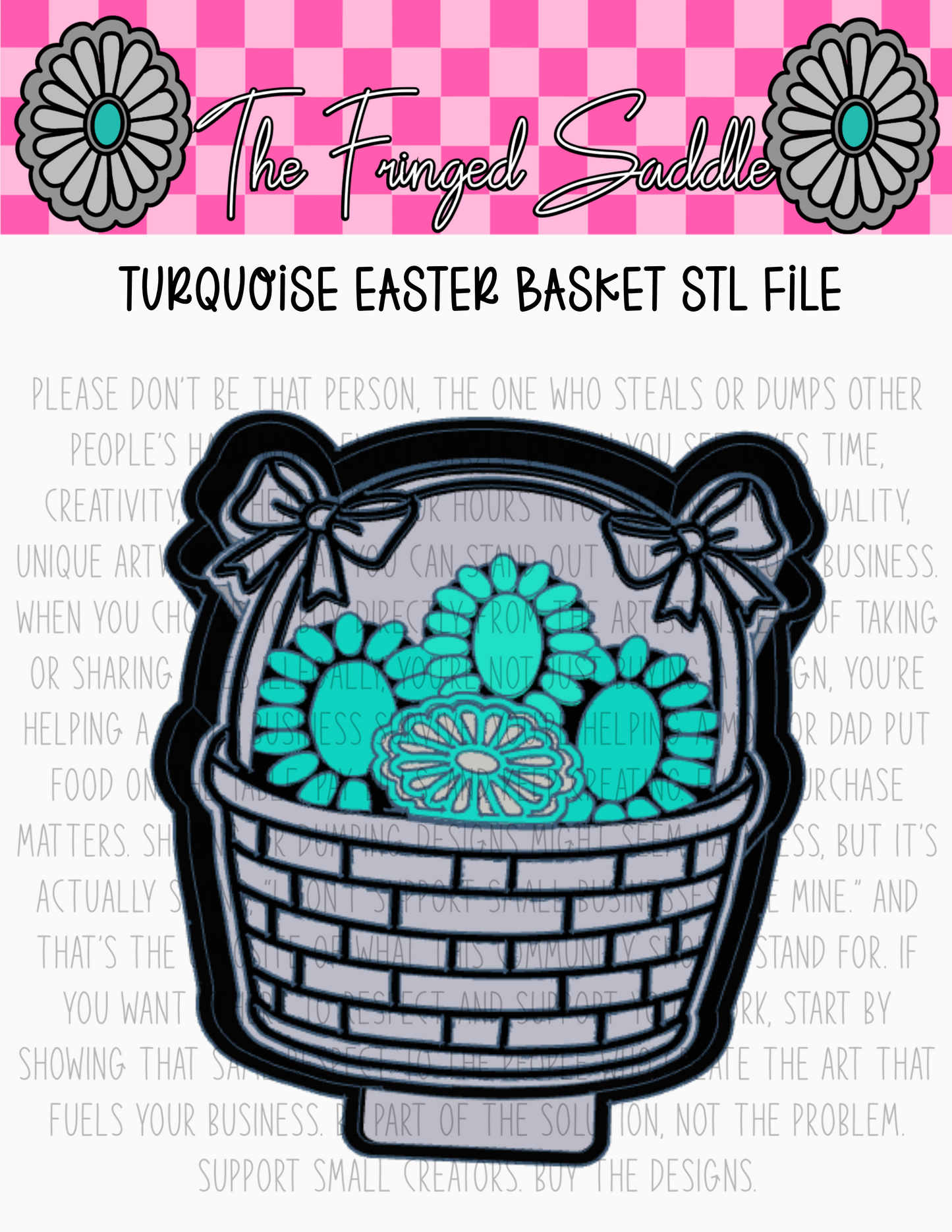 Turquoise Easter basket Exclusive STL