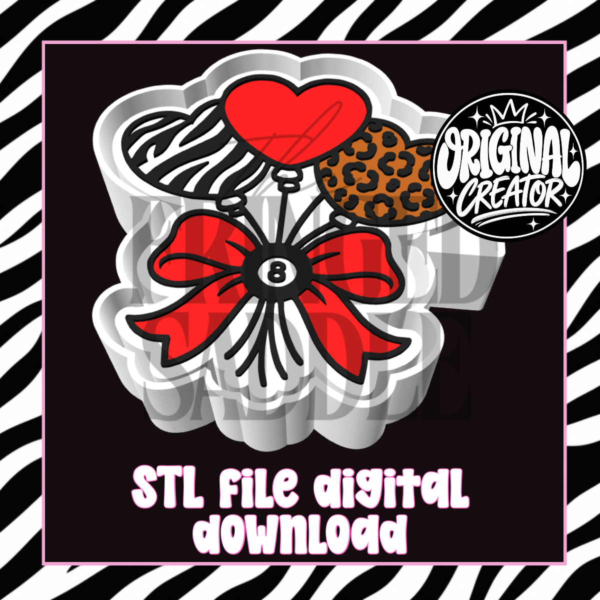 Zebra leopard 8 ball bows STL