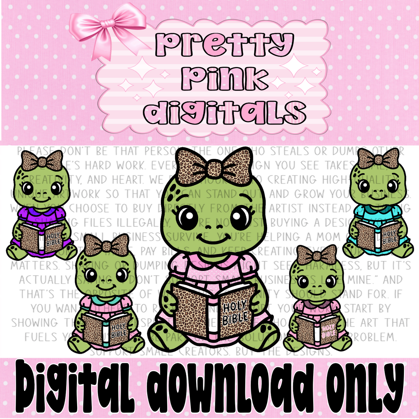 Turtle w bible clipart