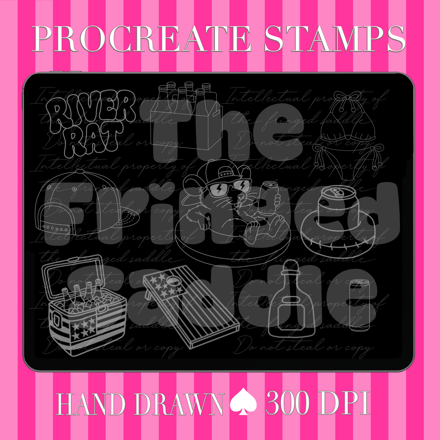 River rat procreate stamps