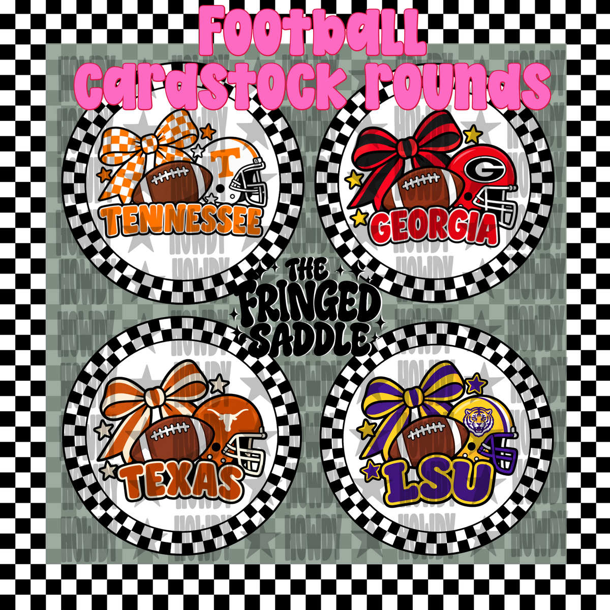 Football cardstock rounds DIGITAL bundle 4