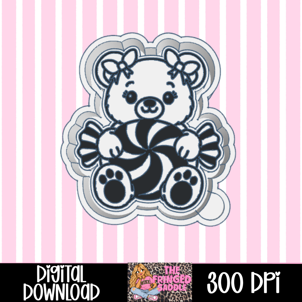 teddy w peppermint candy STL