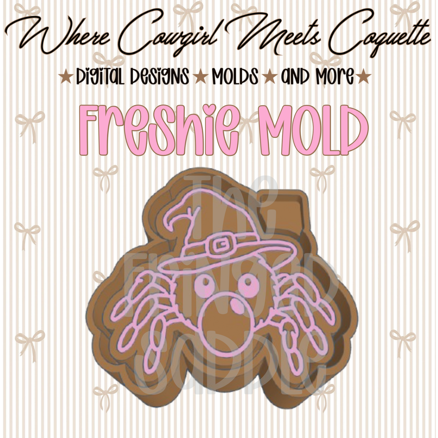 Witch spider blowing bubble mold
