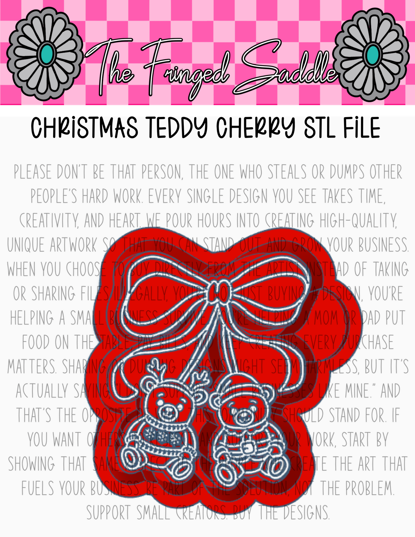 Christmas Teddy cherry STL