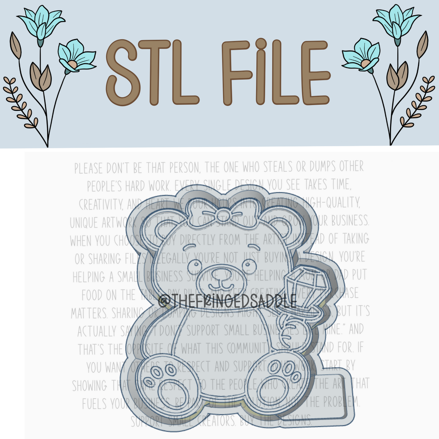 Teddy w ring pop STL