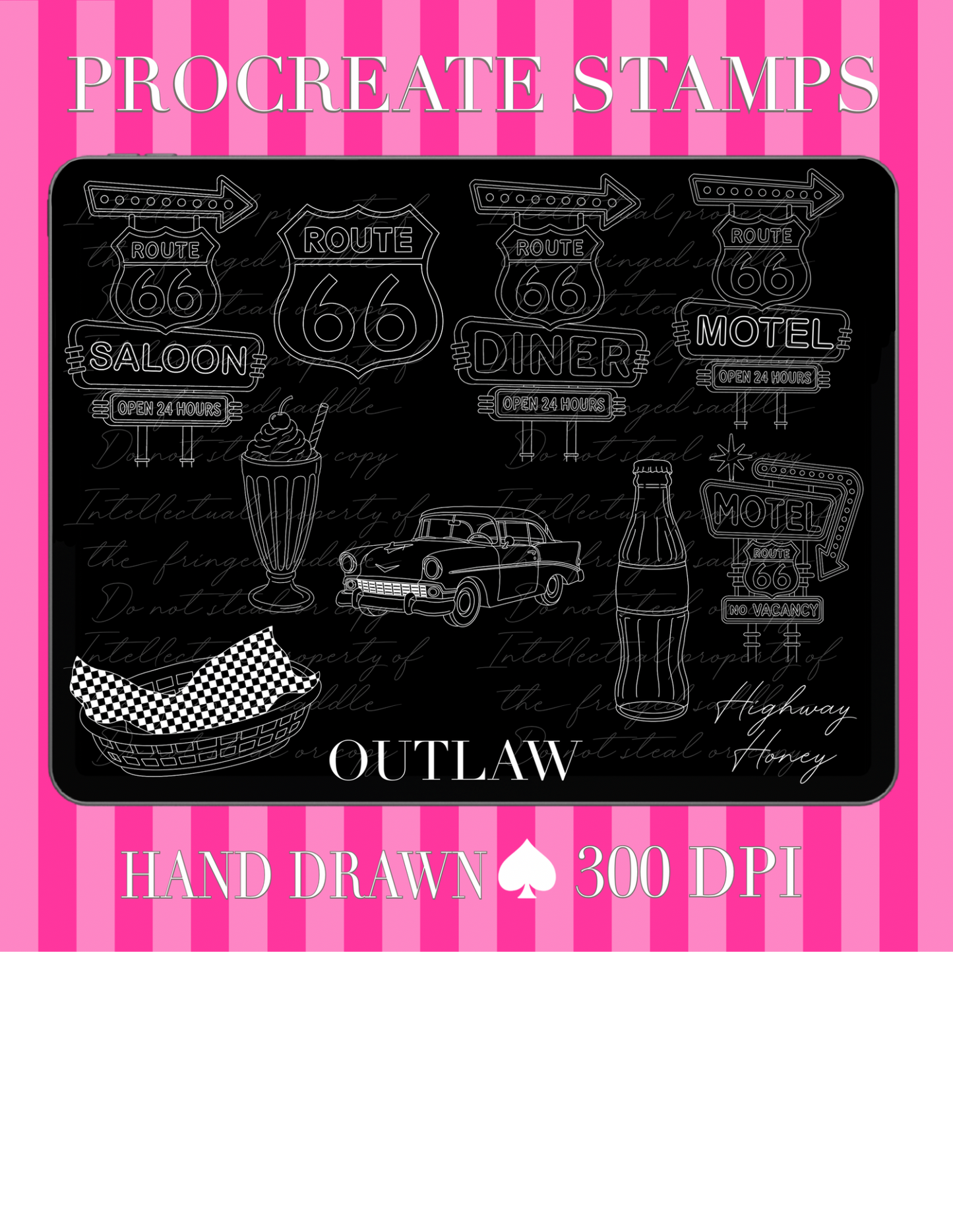Route 66 procreate stamp set