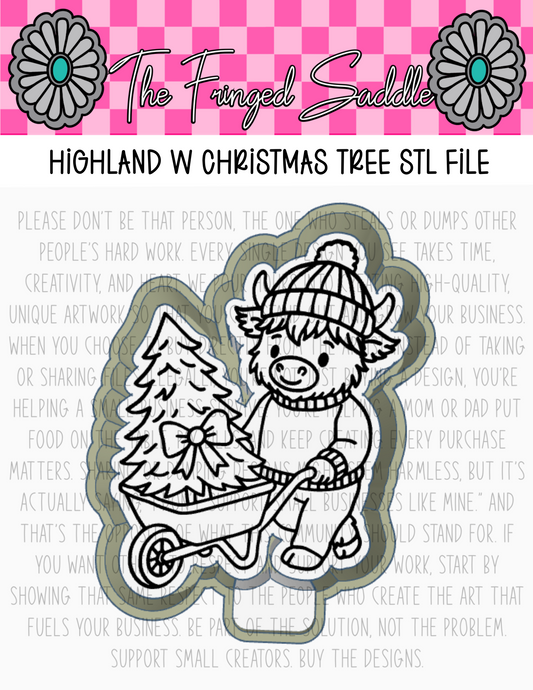 Highland w Christmas tree STL