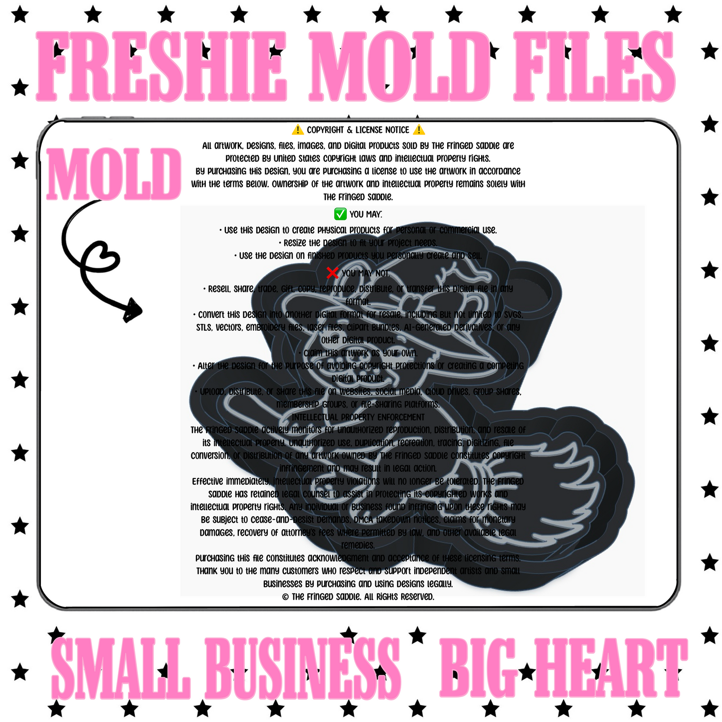 Frenchie riding broomstick mold