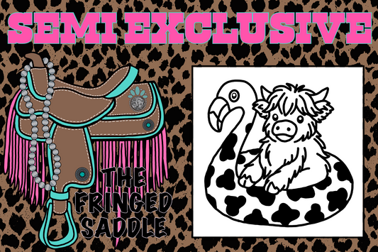 Highland in cow print float