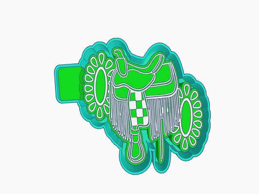 Turquoise fringe saddle mold