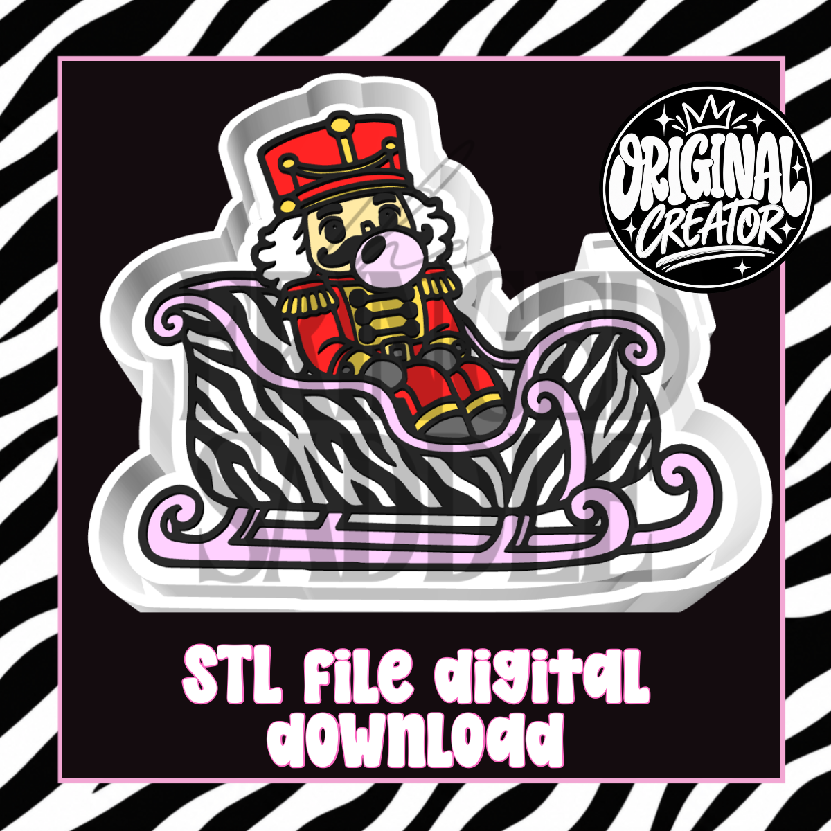 Nutcracker zebra sleigh STL