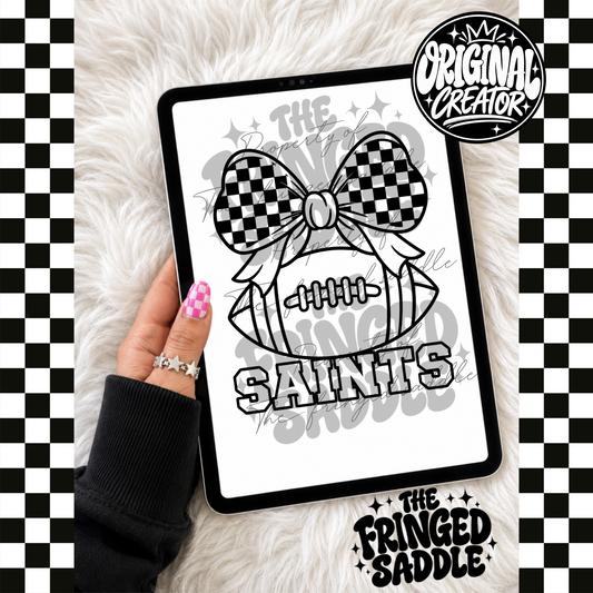 Saints football bow