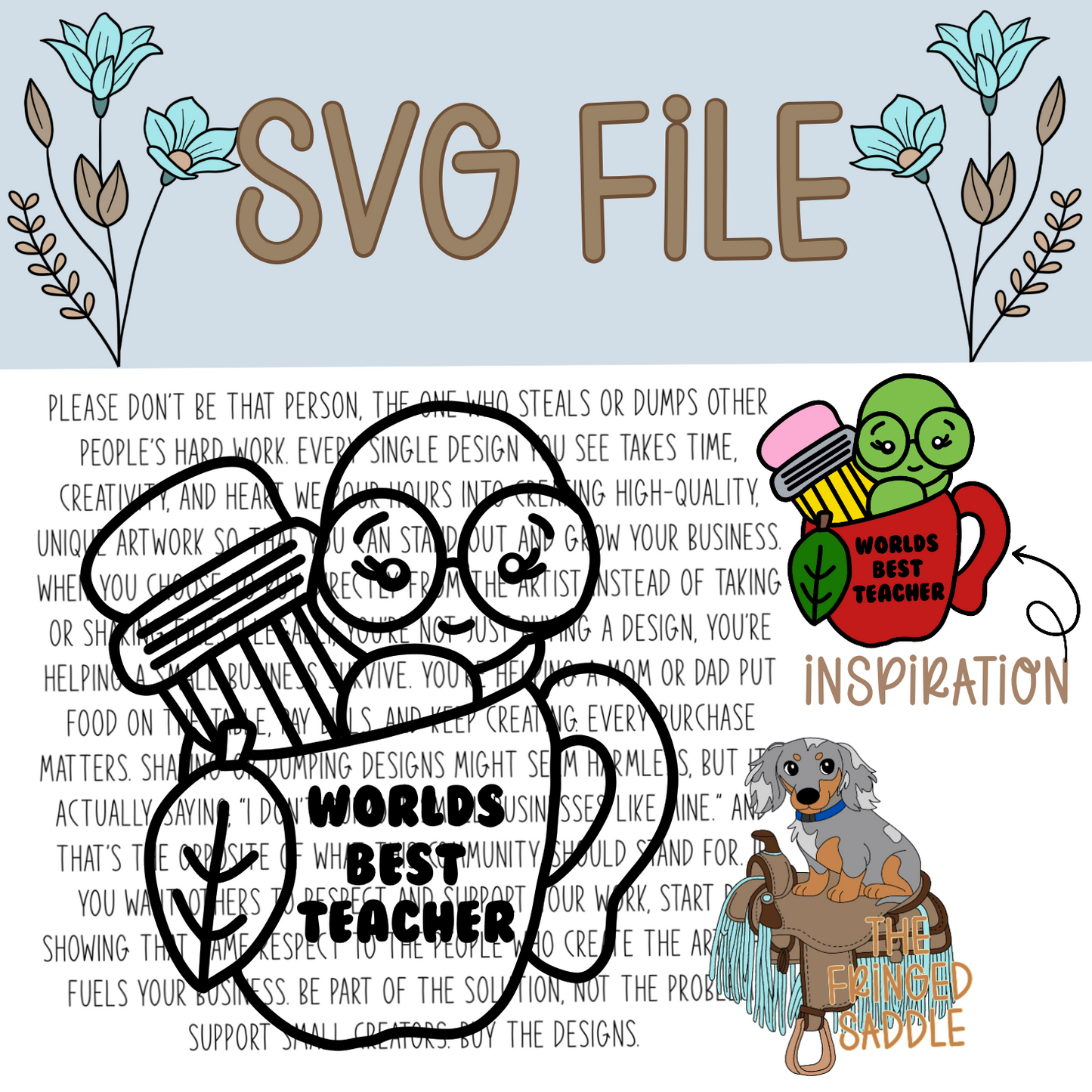 Worlds best teacher svg