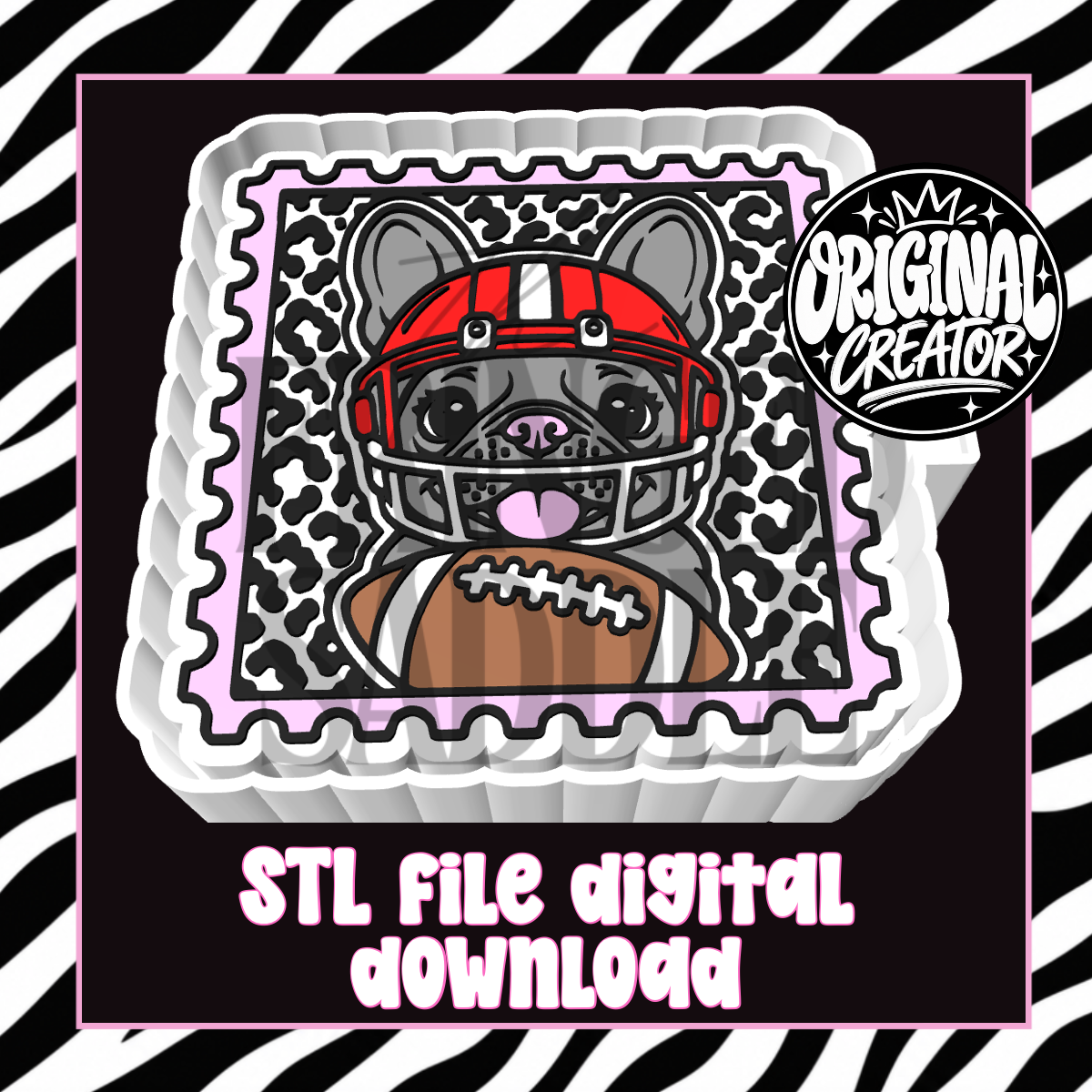 Football frenchie stamp STL