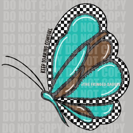 Keep soaring Cowgirl western butterfly png