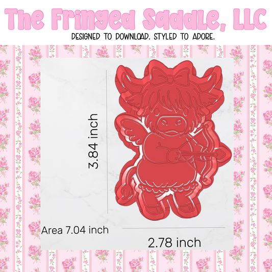 Highland Cupid cookie cutter & stamp bundle STL