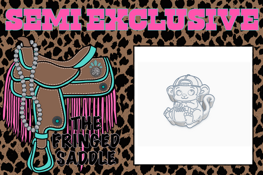 Monkey w football straw topper digital
