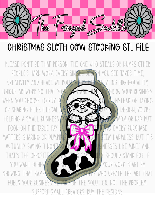 Christmas sloth cow stocking file