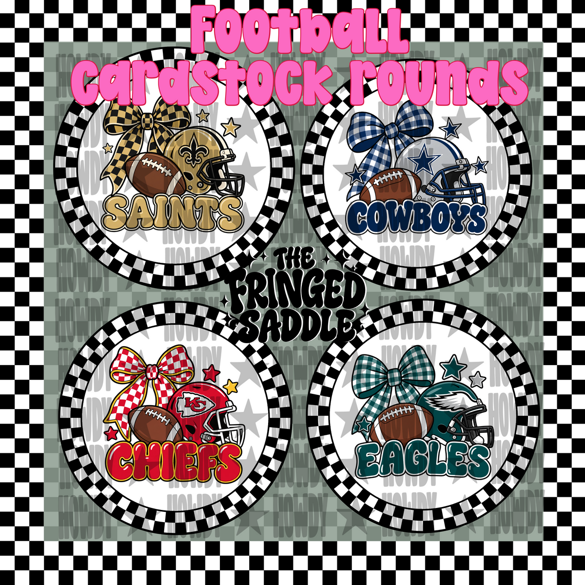 Football cardstock rounds DIGITAL bundle 2