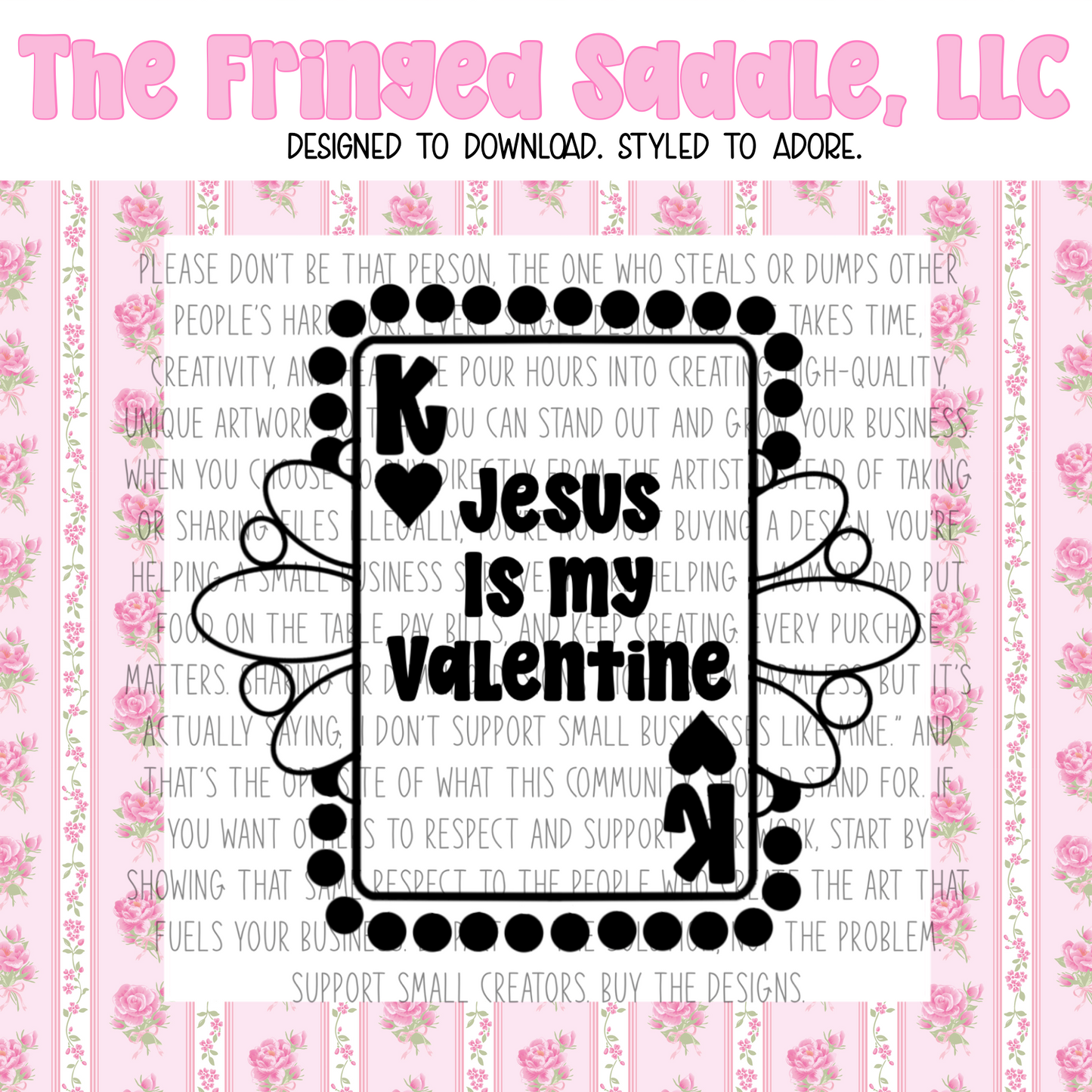 Jesus is my valentine western playing card