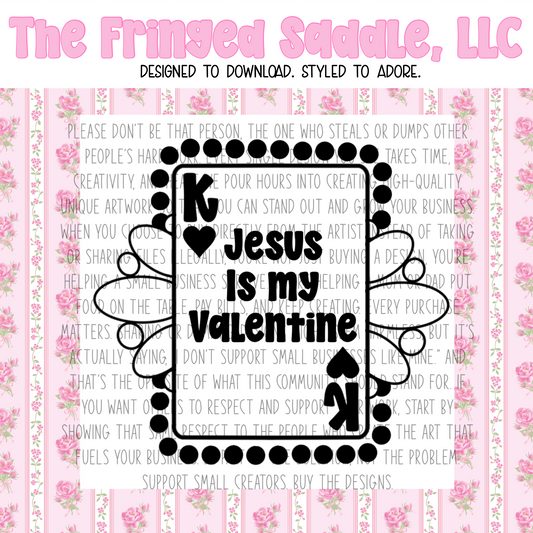 Jesus is my valentine western playing card