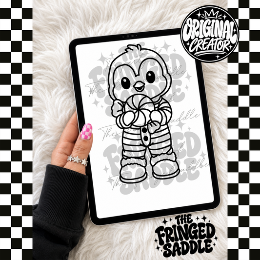 Penguin in pjs w peppermint squishy