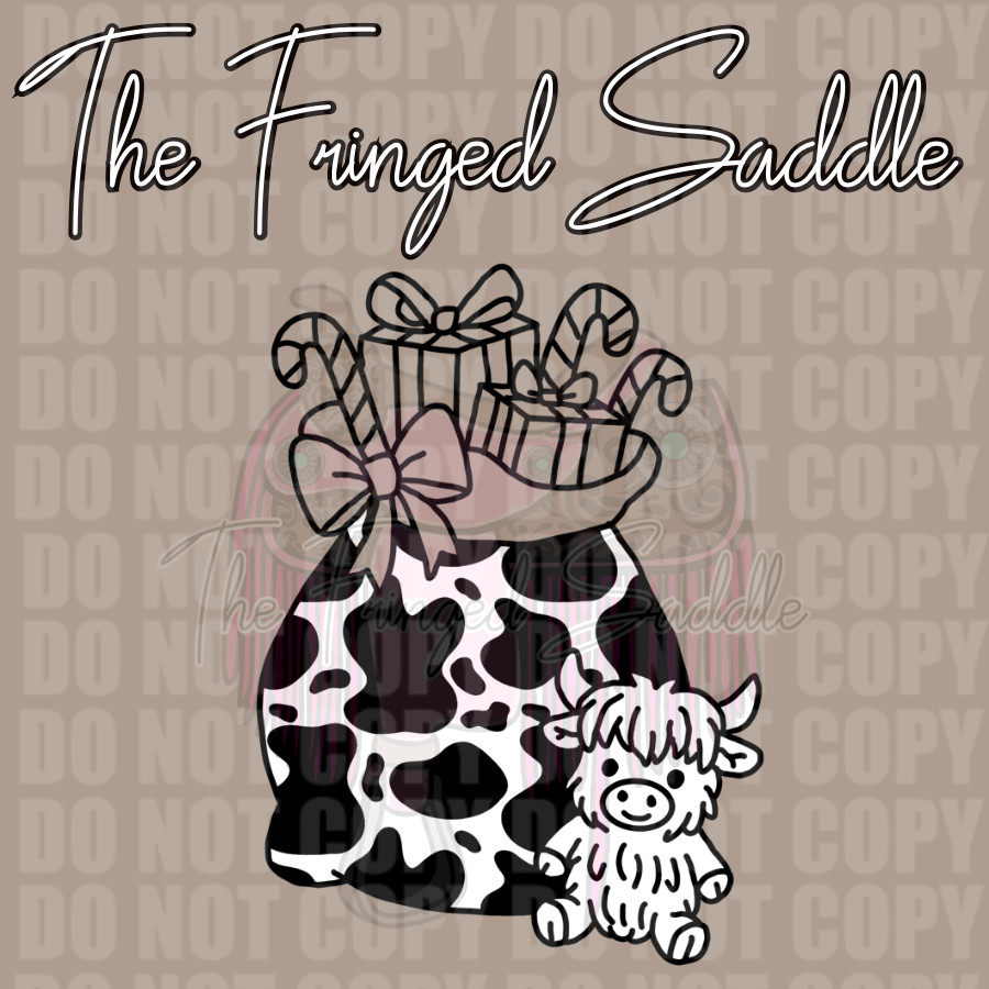 Cow print Santa sack