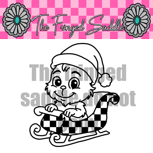 G baby in checkered sleigh
