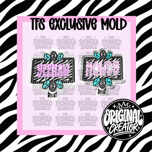 Howdy yeehaw zebra turquoise frame vent duo
