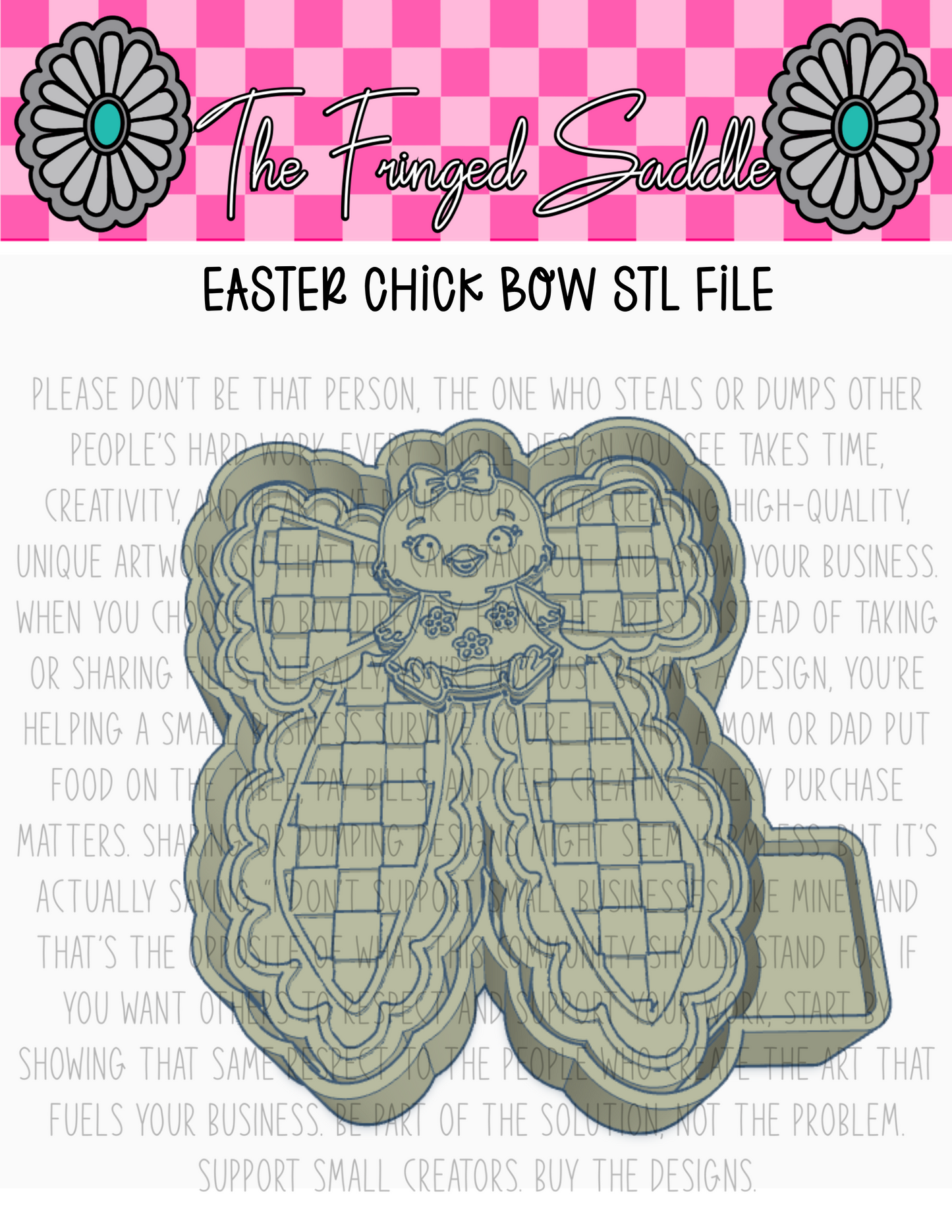 Easter chick bow STL