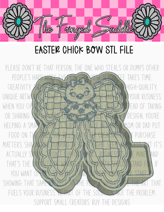 Easter chick bow STL