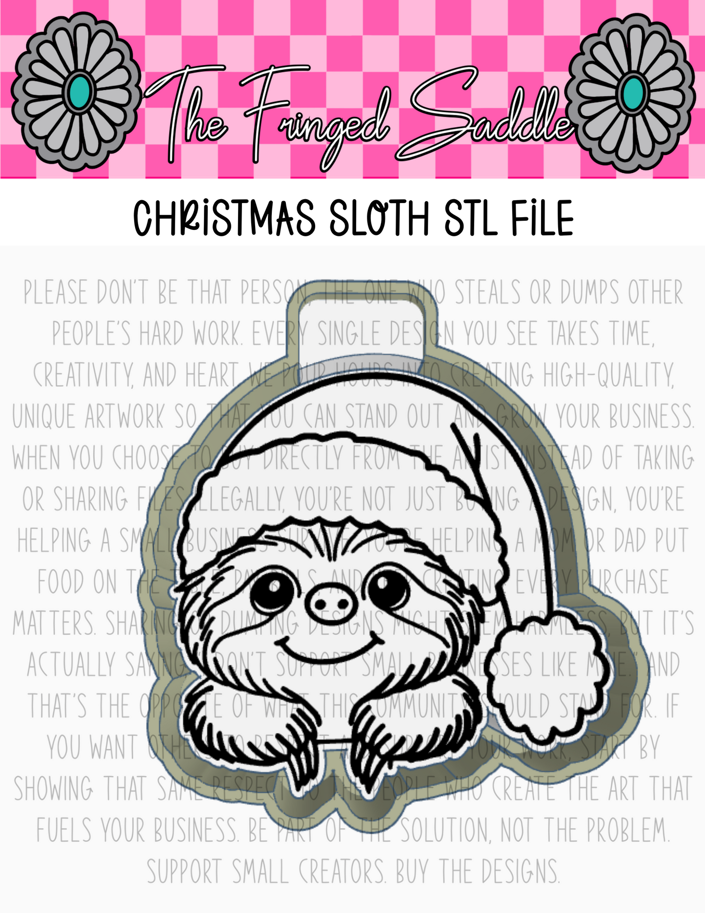 Christmas sloth STL