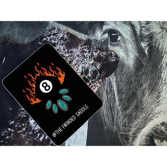 Flaming 8 ball spade png