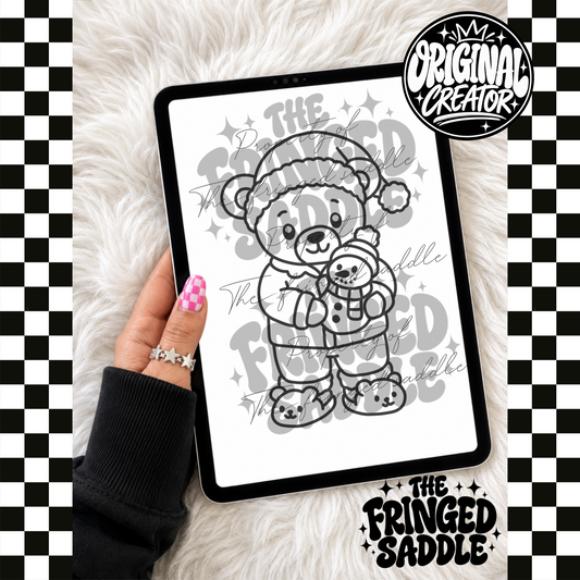 Teddy w snowman plushy